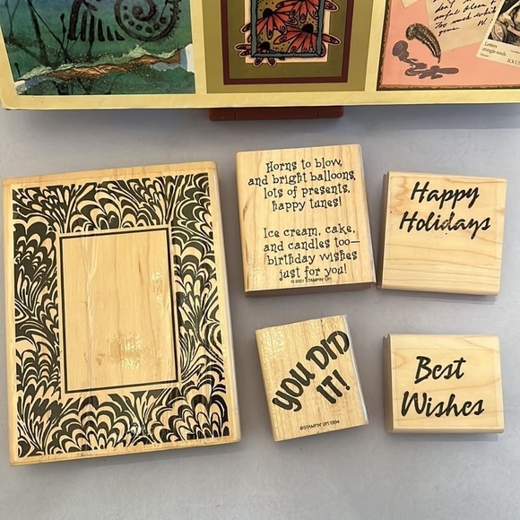 Crafts- Great Rubber Stamping Hardcover Book and 5 Stamps - Picture 5 of 15